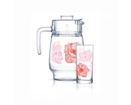 Набір (глеч.1,6л, склян.270мл 6шт ) Anabela Pink Q4799