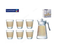 Набір (глечик 1,3л , склянки 310мл 6шт ) Golden Flower / Sofya Gold  Q0569 / P5597