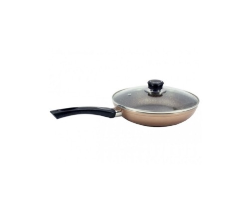 Сковорода індукційна d28 з скляною кришкою Бронза FPM-282 МАРМУР