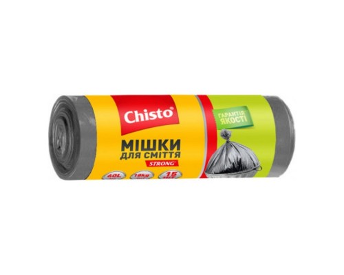 Пакети для сміття Chisto мішки 60л 15шт strong