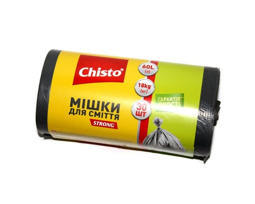 Пакети для сміття Chisto мішки 60л 30шт strong