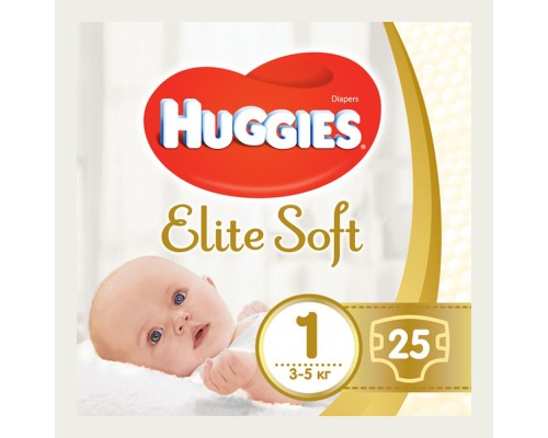 Підгузники дитячі Huggies Elite Soft 1 (3-5кг) 25шт.