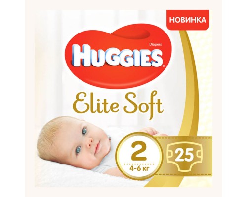 Підгузники дитячі Huggies Elite Soft  2 (4-6кг) 25шт.