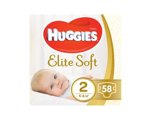 Підгузники дитячі Huggies Elite Soft 2 (4-6кг) 50шт. Підгузники дитячі Huggies Elite Soft 2 (4-6кг) 50шт.