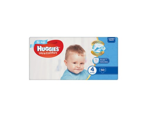 Підгузники дитячі Huggies Ultra Comfort 4 (8-14кг) 50шт.BOY Підгузники дитячі Huggies Ultra Comfort 4 (8-14кг) 50шт.BOY