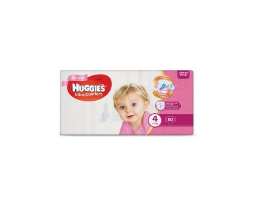 Підгузники дитячі Huggies Ultra Comfort 4 (8-14кг) 50шт.GIRL Підгузники дитячі Huggies Ultra Comfort 4 (8-14кг) 50шт.GIRL