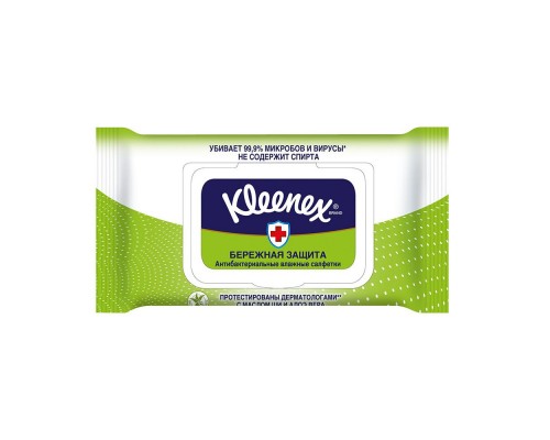 Серветки вологі антибактеріальні Kleenex 40шт.Protect Family