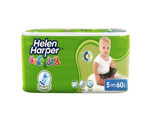 Підгузники дитячі Helen Harper Soft&Dry 5 (11-25кг) 60шт Junior Підгузники дитячі Helen Harper Soft&Dry 5 (11-25кг) 60шт Junior