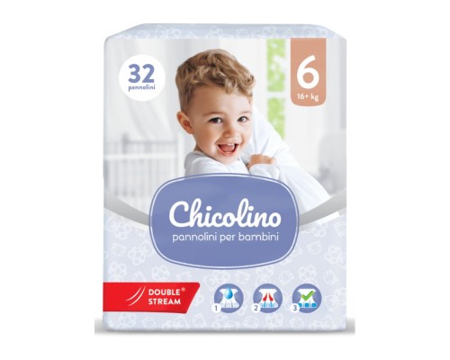 Підгузники дитячі Chicolino 6 (16+кг) 40шт Підгузники дитячі Chicolino 6 (16+кг) 40шт