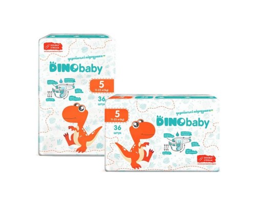 Підгузники дитячі Dino Baby 5 (11-25кг) 36шт Підгузники дитячі Dino Baby 5 (11-25кг) 36шт