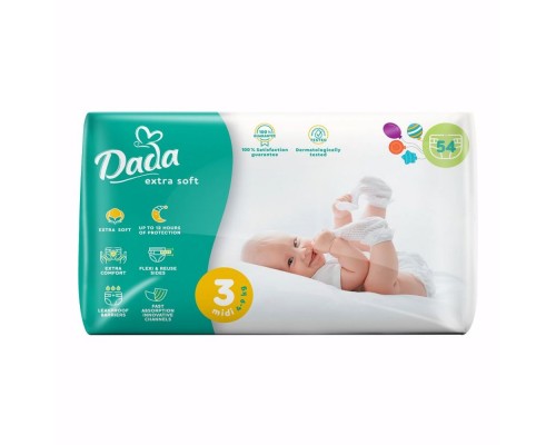 Підгузники дитячі Data Extra Soft 3 (4-9кг) 54шт/уп Midi