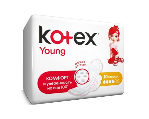 Прокладки Kotex Young Normal 10шт. Прокладки Kotex Young Normal 10шт.