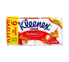 Туалетний папір Kleenex 3-х шар.6+2рул. Полуниця