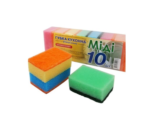Губки кухонні 10шт Міді 3503