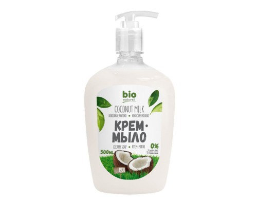 Крем-мило рідке Bio Naturell дой-пак 500мл Кокосове молоко Крем-мило рідке Bio Naturell дой-пак 500мл Кокосове молоко