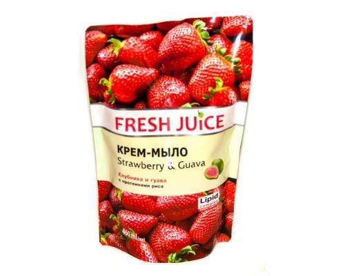 Рідке крем-мило дой-пак Fresh Juice 460мл strawberry&quava Рідке крем-мило дой-пак Fresh Juice 460мл strawberry&quava