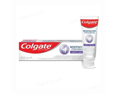 Зубна паста Colgate 75мл безпечне відбілювання турбота про ясна