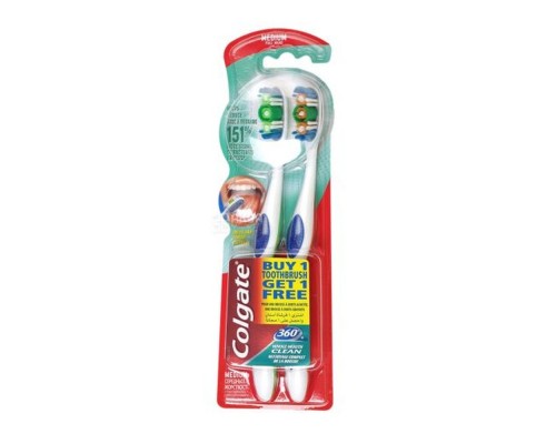 Зубна щітка Colgate 360 Clean (середня) 1+1