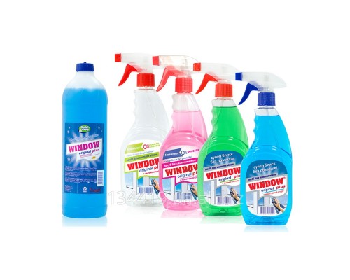 Засіб для миття вікон Window plus  500мл з розп на основі нашатирного спирту синій