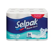 Папір туалетний целюлозний Selpak Pro Premium  3-х шар. 18,6м 24шт