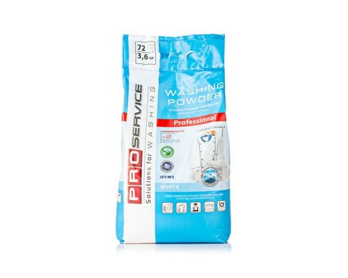 Порошок для машинного прання PROservice безфосфатний WHITE Гірська свіжість 3,6кг