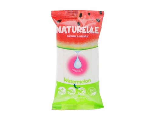 Вологі серветки NATURELLE watermelon, 15шт