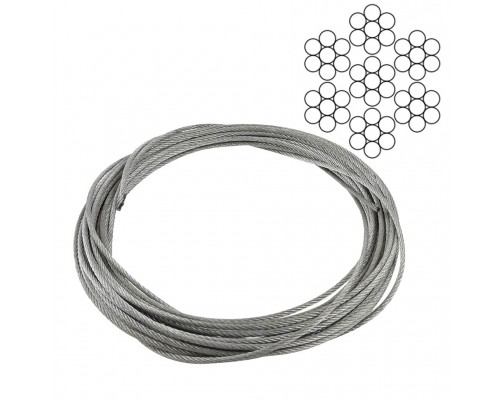 Трос сталевий, DIN 3055, 6*7, оцинкований, 4 мм