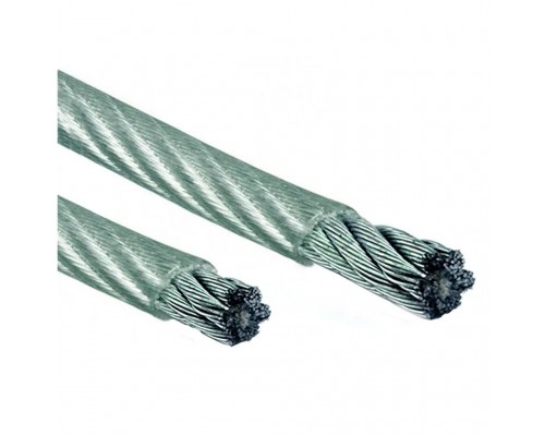 Трос сталевий, DIN 3065, 6*7, оцинкований, в ПВХ оболонці, 3-4 мм