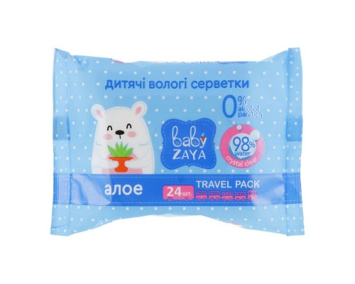 Вологі серветки Baby Zaya Алоє, 24шт.