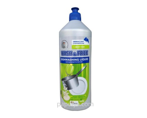 Засіб для посуду WASH&FREE Яблуко Едельвейс 1л 086
