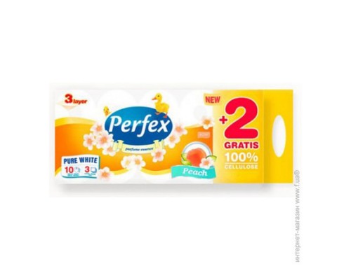 Папір туалетний Perfex 3шар. 8+2шт