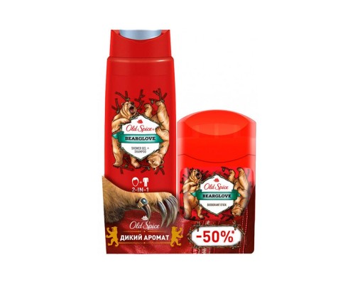 Дезодорант-антиперспірант для чоловіків Old Spice БЕАРГЛОВ 50мл+ Гель для душу 250мл /81768124