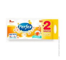 Папір туалетний Perfex 3шар. 8+2шт Персик