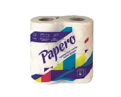 Папір туалетний целюлозний Papero 2ш 4р ТР055 Папір туалетний целюлозний Papero 2ш 4р ТР055
