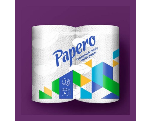 Папір туалетний целюлозний Papero 3ш 4р ТР056 Папір туалетний целюлозний Papero 3ш 4р ТР056