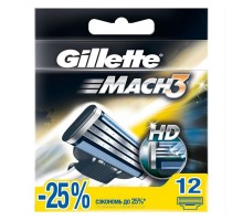 Змінні картриджі для гоління (леза касети) чоловічі Gillette  MACH3  12шт 81766640