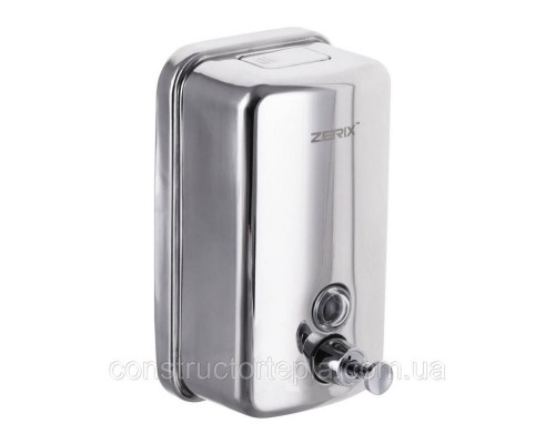 Дозатор для рідкого мила настінний метал ХРОМ Zerix 500мл. LR401/D-500-SUS