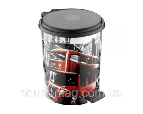 Відро педаль з малюнком №1 11л чорно-біле