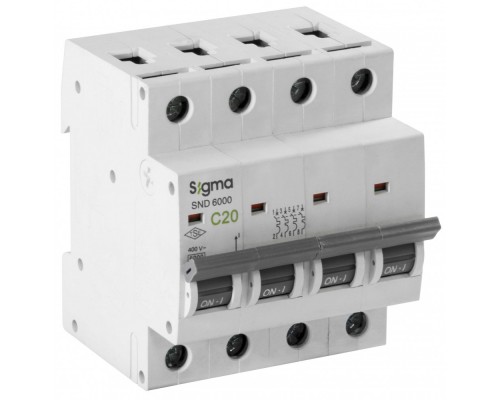 Автоматичний вимикач SIGMA C-типу 4р 16А 6кА 55-54-43