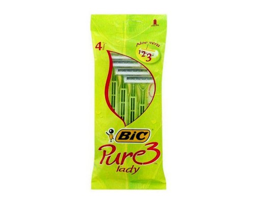 Одноразові станки для гоління BIC Pure 3 Леді алое поштучно Одноразові станки для гоління BIC Pure 3 Леді алое поштучно