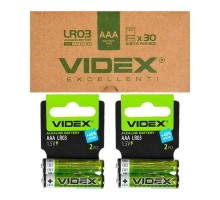 Батарейка VIDEX сольова LR03 Мініпальчик плівка 4/60/1440