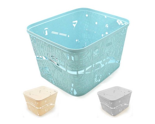 Кошик з ручками та кришкою 34*23*11,5см пластиковий мереживо KTM-12-02