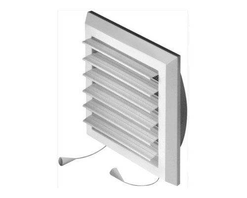 Решітка вентиляційна 175*175mm пласт сітка, нахилені жалюзі, фланець d125mm 61-131