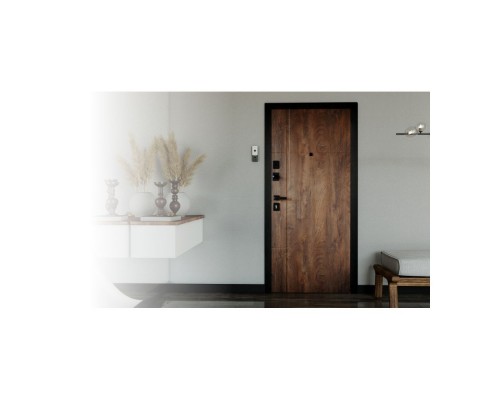 Двері вхідні МДФ/МДФ 86*205R  МОНОЛІТ XL V Дуб шале графіт/спил дерева білий