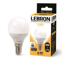 Лампа світлодіодна LED LEBRON 4W 4100K L-G45 Е14 320Lm 11-12-12