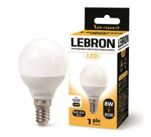 Лампа світлодіодна LED LEBRON 8W 4100K L-G45 Е14 700Lm 11-12-28