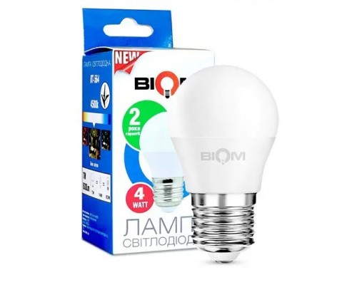 Лампа світлодіодна Led BIOM 4W 4500K G45 E27 BT-544 220V