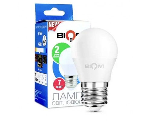 Лампа світлодіодна Led BIOM 7W 4500K G45 E27 BT-564 220V