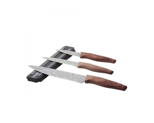 Набір ножів з н/ж сталі на магн.тримачі 4 предмета (3 ножа + тримач) KAMILLE 5148B