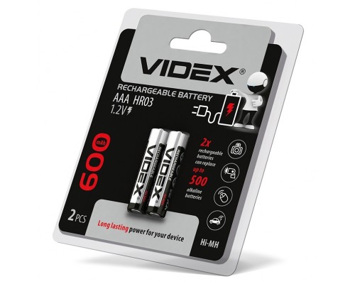 Акумулятор VIDEX HR03/AAA 600mAh 2pcs поштучно